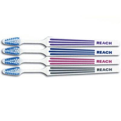 Reach Advanced Design Toothbrush - Adult X-Soft Compact 72/Pk. Raised rubber