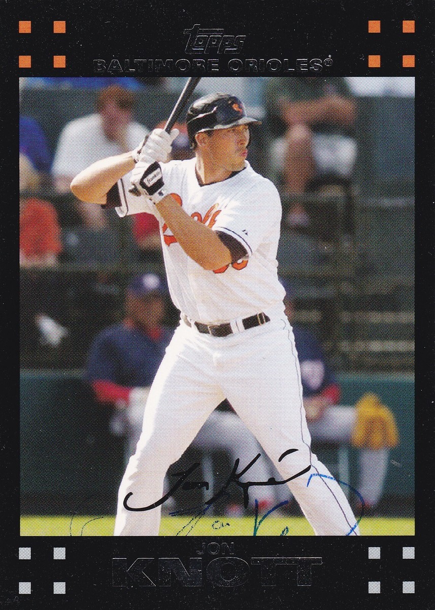JON KNOTT BALTIMORE ORIOLES SIGNED 2007 TOPPS UH BASEBALL CARD SAN