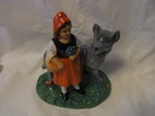 Red Riding Hood with Wolf Ceramic Vintage German #W/O