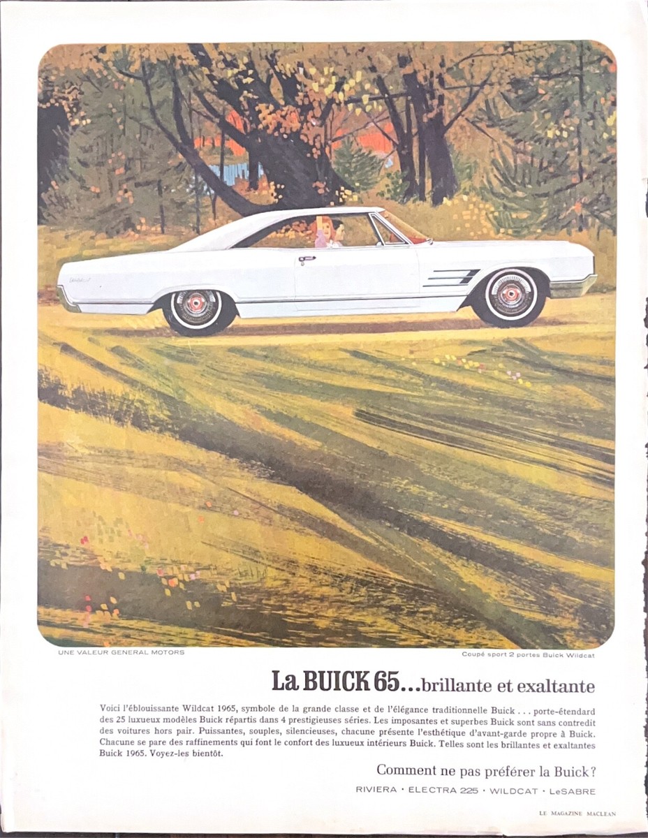 1965 Buick Wildcat, sedan, white, 2 doors, written in French | eBay