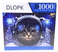 Cat Puzzle DLOPK Puzzle 1,000 Pieces Astronaut Cat 27" x 20" FACTORY SEALED BOX