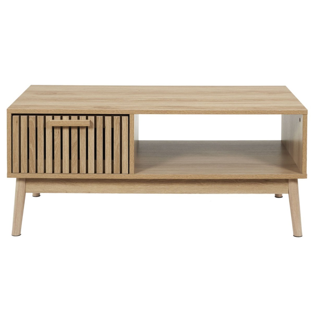 Table basse Klaus 100cm marron pour ranger vos télécommandes facilement