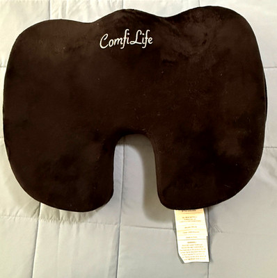 EUC Comfi Life Prem. Comfort Seat Cushion 17.7Lx13.7Wx2.8H, Black Cover
