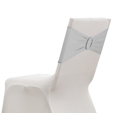 10 Pack Chair Sashes, Stretch Chair Cover Band Bows Cover Band, Light Gray