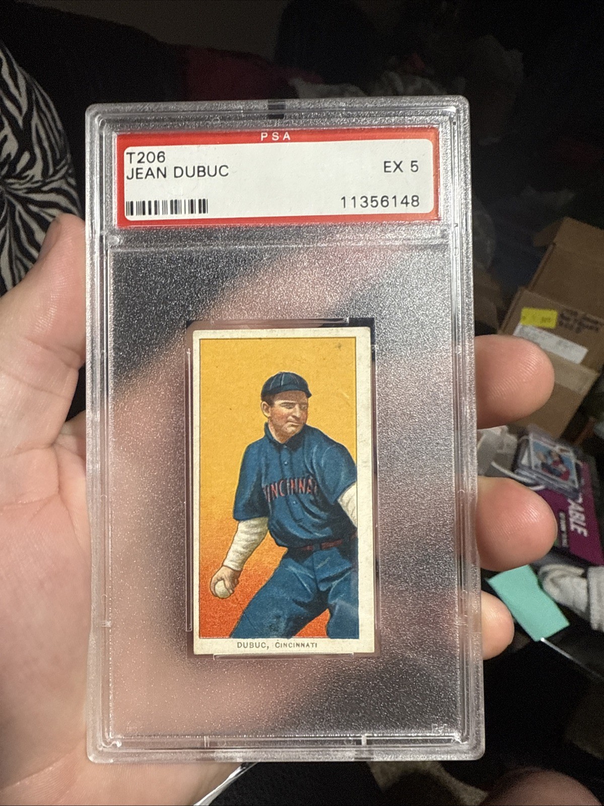 1910 T206 P350 Jean Dubuc PSA 5 Cincinnati Reds 1918WSC 3.04 ERA Detroit Boston