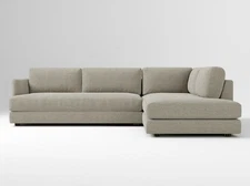 Haven 2-Piece Bumper Chaise Sectional Set  Velvet Dune