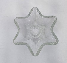 Clear Glass 6 Pt Star Taper Candle Holder
