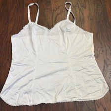 Vanity Fair Camisole Nylon White Lace Trim Size 38/44