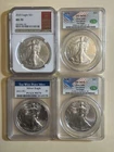 LOT OF (4) GRADED MS70 SILVER EAGLES 🦅 CAC & NGC MIXED LOT 🔥🔥📈📈📈