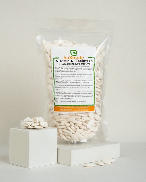 1 kg | Vitamin C Tabletten | Ascorbinsäure E300 | Buxtrade