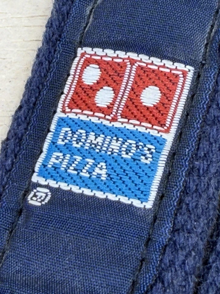 Cinturón deslizable de lona Domino’s Pizza vintage cintura hasta 36” o menos azul marino/dorado Foto 4 de 4