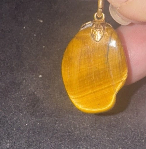 Tiger eye Gemstone Pendant 1” X.75” - Image 2 of 4