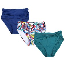 Bleu Rod Beattie Womens High Waist Bikini Bottom Bathing Suit Shirred 4 6 10 New