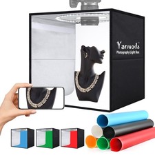 Light Box Photography 16"x12"x16" with 180 LEDs, 6 Backdrops, Dimmable Shooti...