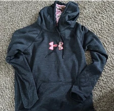 Under Armour Women’s Cold Gear Black And Pink Camo Hoodie Sweatshirt