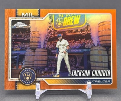 2026 Topps Chrome Jackson Chourio Image Variation ORANGE REFRACTOR 25/25 Bookend