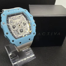 Invicta Activa Circuit X 44.3mm Watch w/ Skeleton Dial White w/ Light Blue Case