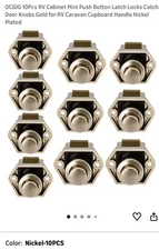 OCGIG 10 Piece RV Cabinet Mini Push Button Latch Locks Catch Knobs For RV/VanNew