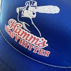 Vtg Hamm’s Beer Heavy Hitter Trucker Hat Snapback Blue Mesh Brewery Advertising — photo 1