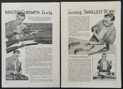  Master Gunsmith Seeks World s Smallest Bore  James V. Howe 1937 pictorial