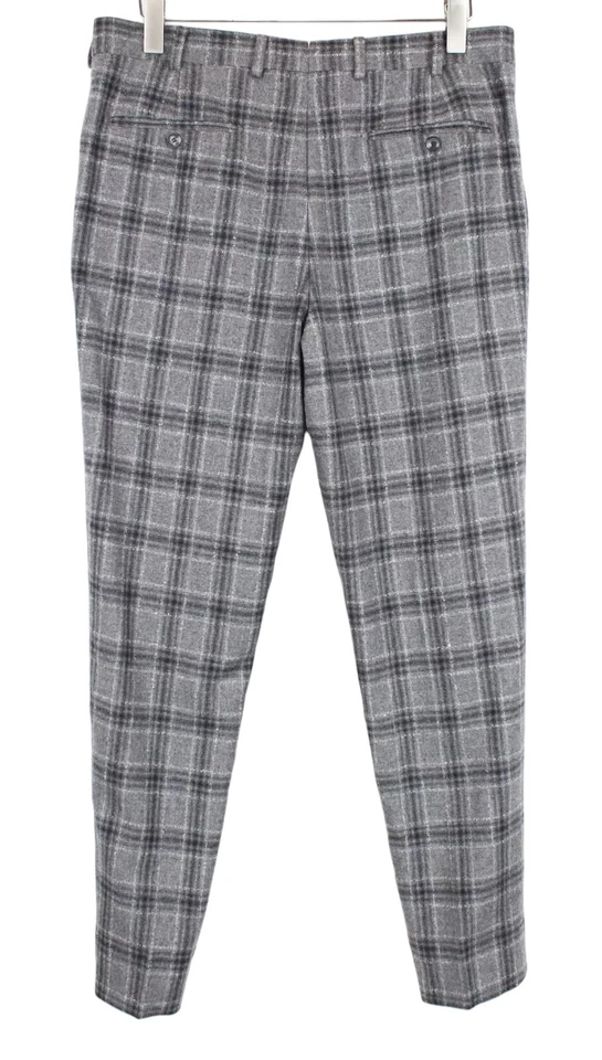 SUITSUPPLY Lazio Men`s Suit UK38S Slim Grey Wool Cashmere Silk Checked Lined - Image 3 of 4