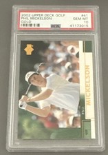 2002 Upper Deck Golf #41 Phil Mickelson PSA 10 RC (PSA Label Error - NOT GOLD)