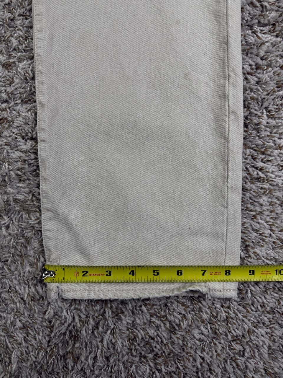 Levi's 501 Distressed Patchwork Denim Light Gray … - image 7