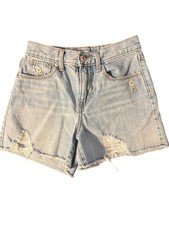 Old Navy Sky High Daisy Shorts Embroidered Distressed Adj Waist Girls Sz 12 Slim