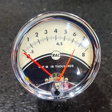 Vintage Rac Aftermarket Tachometer 8000 Rpm 1960s