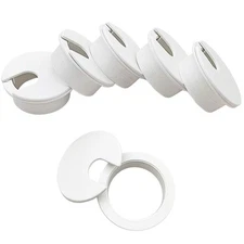 6pcs Desk Grommet 1-3/8 inch 35mm/ Inch Mounting Hole Diameter, White 