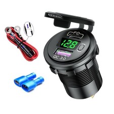 Green QC3.0 Dual USB Car Fast Charger Socket ...