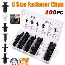 100 PCS Car Retainer Clips Auto Plastic Fasteners Kit Push Trim Pin Rivet Bumper