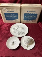 Vintage Marcrest Marshall Burns Chicago USA 2 4-piece Place Setting Dinnerware