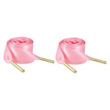2Pair Satin Ribbon Shoelaces, 2cm Ribbon Shoe Laces 80cm Long Light Pink
