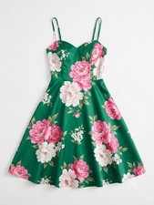 Eliza J 14 Dress Floral Midi Formal Party Dressy Summer Flare Womens 