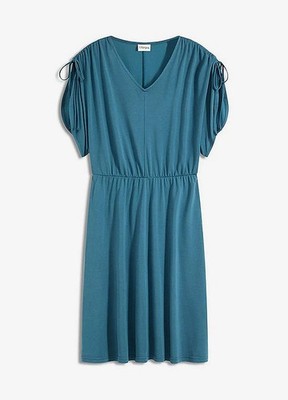Jerseykleid aus softem Modal-Mix Gr. 40/42 Pfeffergrün Damen Shirt-Kleid Neu