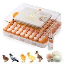 56 Egg Incubator with Automatic Egg Turning and Humidity Control, 360° Viewin...