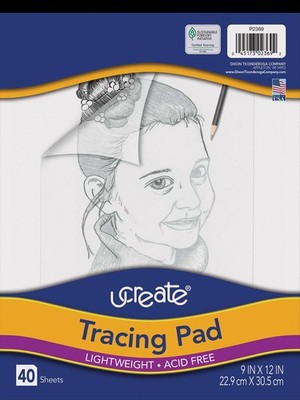 Pacon UCreate Tracing Pad, White, 9'' x 12'', 40 Sheets x White 