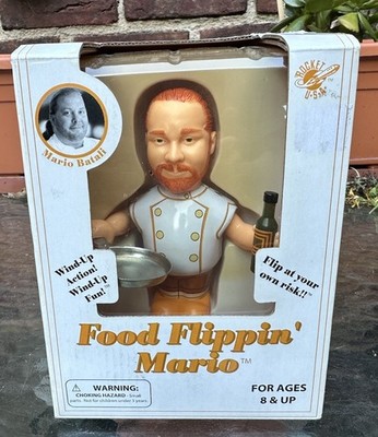 2006 Rocket USA Food Network Tin Toy Wind Up Mario Batali Food Flippin Mario New