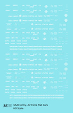 K4 HO Scale Decals USAX Army and Air Force Flat Car White