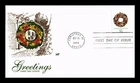 DR JIM STAMPS US COVER CHRISTMAS WREATHS FIRST DAY ISSUE HOUSE OF FARNAM
