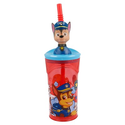Paw Patrol Figur 3D Trinkbecher mit integriertem erweiterbarem Strohhalm 360ml