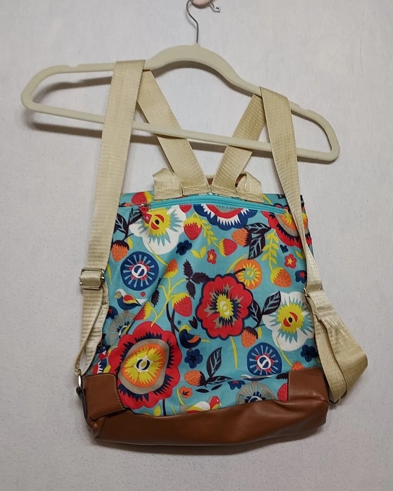Mochila Lily Bloom Correa Ajustable Fresa Campos Bolso Pájaros Floral 11"x12" Foto 3 de 4