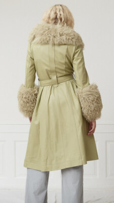 SAKS POTTS FOXY LEATHER COAT - SAGE GREEN - BNWT - £1,360.00 SAKS POTTS FOXY LEATHER COAT - SAGE GREEN - BNWT - £1,360.00