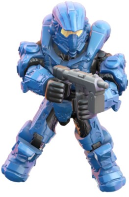 HALO MEGA BLOKS CONSTRUX Foxtrot Series UNSC Blue Spartan Aviator NEW sealed