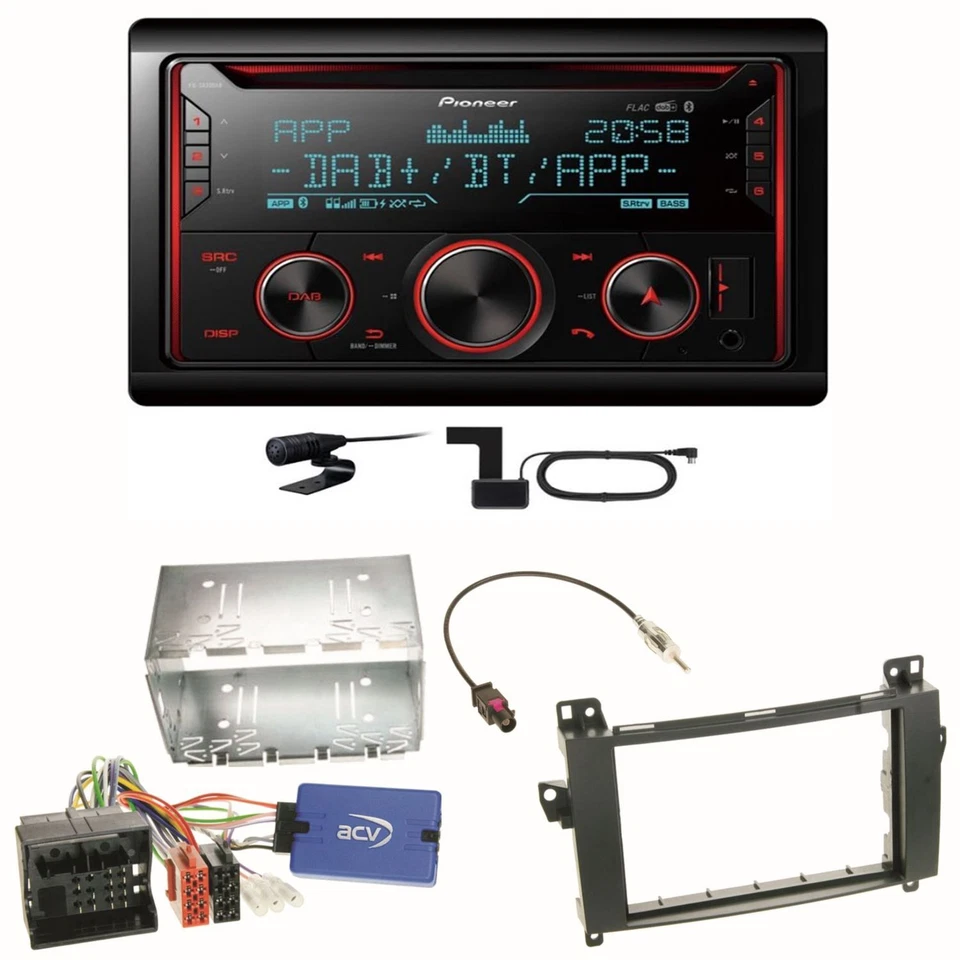 Pioneer FH-S820DAB DAB+ Bluetooth CD Einbauset für Mercedes A W169 B Klasse W245 - Bild 1 von 1
