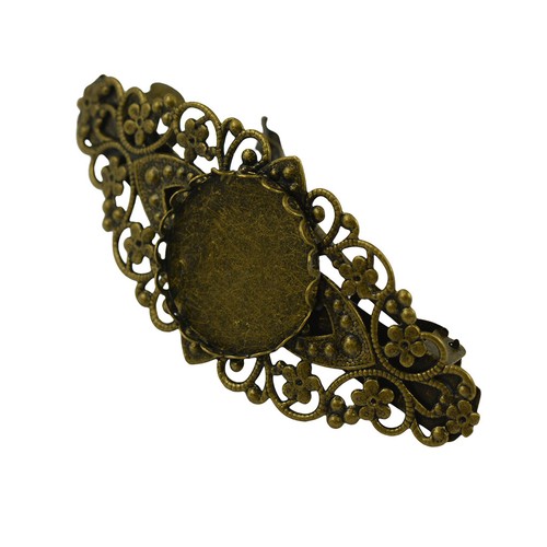 2pcs Antique Französisch Clip Haarspange Cabochon Blank Einstellung - Picture 7 of 10
