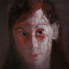 Thinking Young Woman-Contemporary Art-Original Oil Painting, Pojani-Ipalbus