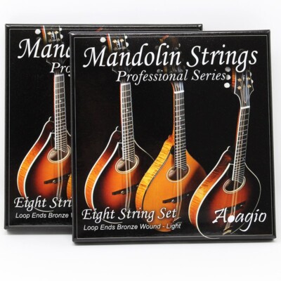 2x PACKUNGEN Mandolinensaiten Bluegrass Irish Folk Light Gauge 8 Saiten ADAGIO PRO