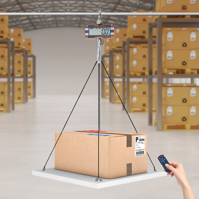 2 Ton Digital Hanging Scale w/ Remote Heavy Duty Industrial Crane Scale Orange